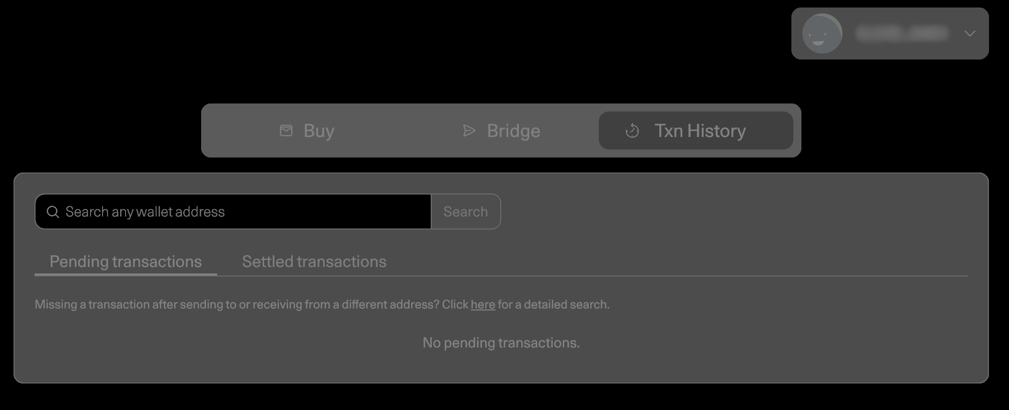 See the transaction history